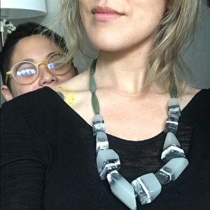 Anthropologie Statement Jade Stone Necklace